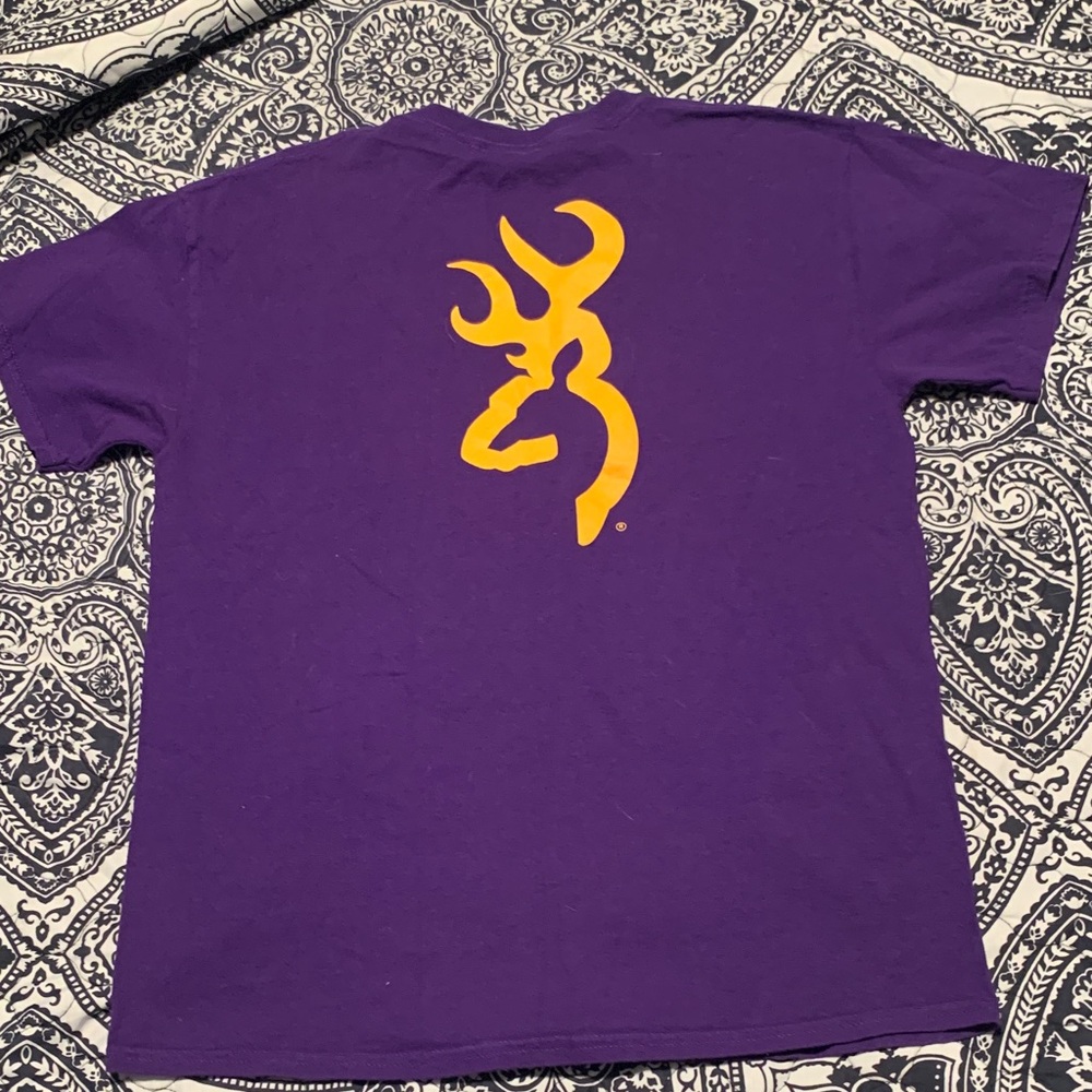 Browning Purple Short-Sleeve Logo Tee with Yellow Emblem